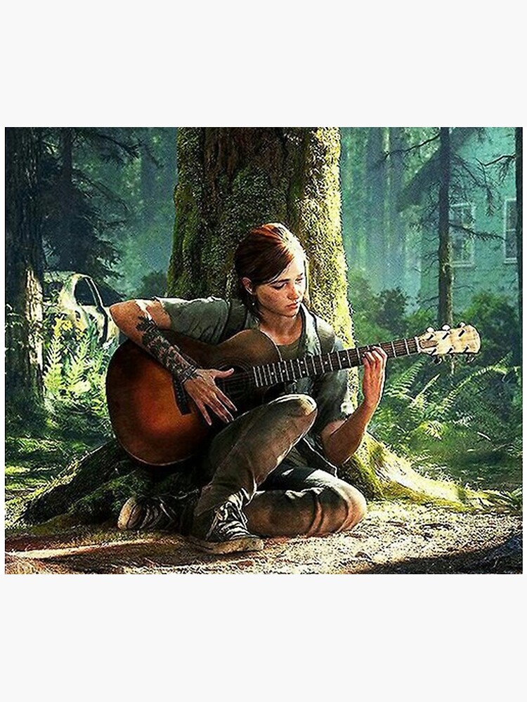 Girl Playing Acoustic Guitar Music Tapestry 3