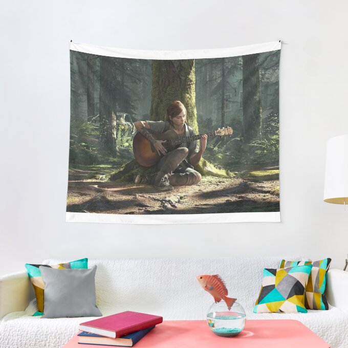 The Last of Us Ellie with Guitar Art Tapestry 1